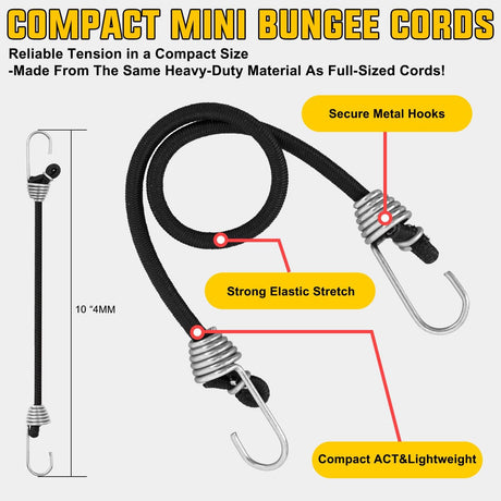 Ultimate Outdoor Bungee Cord Assortment - Heavy Duty Set of 36 (18 Inch 24 Inch 32 Inch 40 Inch 48 Inch) with Hooks for Camping Securing and DIY