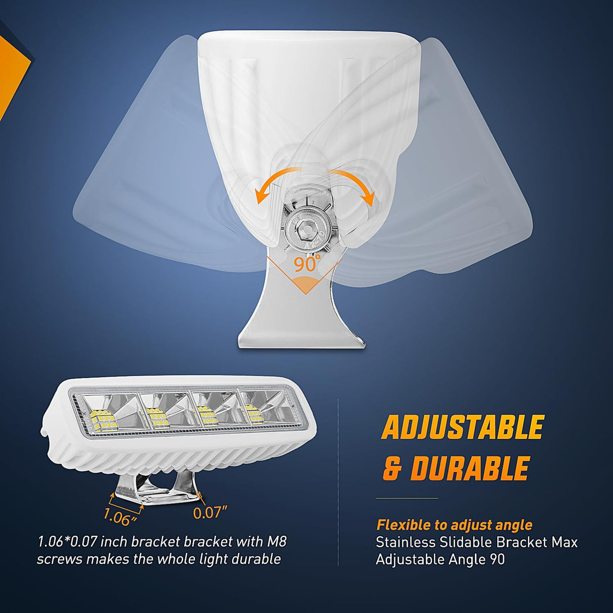 6 Inch 72W Flood White Case Led Work Lights (Pair) Nilight