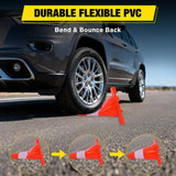 12 inch Traffic Safety Cones, 4  Pack Durable PVC Orange Cones with Reflective Collars for Road Safety, Parking, Construction Work, Sports Training