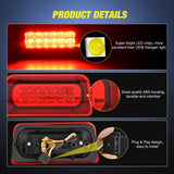 Third Brake Light Tail High Mount 3rd Stop Lights Red Lens Compatible with Chevy S10 and GMC Sonoma 1994-2003 Isuzu Hombre 1996-2000 Truck Rear Center Cab Lamp