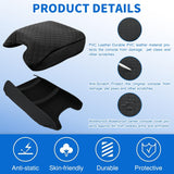 Center Console Cover Compatible with 2015-2020 Ford F150 2017-2022 F250 F350 F450 PVC Leather Armrest Cover for Car Middle Center Console Pad Car Armrest Box Cover(Bucket Seat Only) -Black