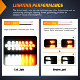Strobe Lights 2PCS 6Inch Oval 24LED Amber White Warning | Recessed Rubber Grommet IP67 Waterproof Marker Clearance Road Flare Emergency Lights for Trailer Truck Pickup Camper RV Boat