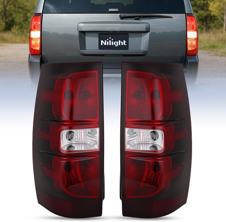 Taillight Assembly Compatible With 2007 2008 2009 2010 2011 2012 2013 2014 Chevy Chevrolet Tahoe Suburban Tail Lights Rear Lamps Replacement Driver and Passenger Side Dark Red