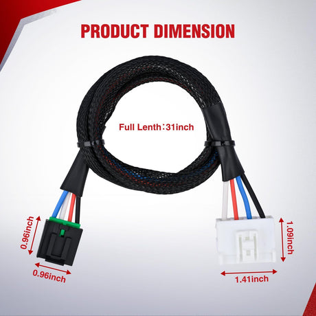 Wiring Harness Kit Brake Controller Wiring Harness Adapter for Dodge Ram 1995-2009 Dakota 1997-2011 Durango 1998-2009 Factory Towing Package Required Towing Hitch Trailer RV