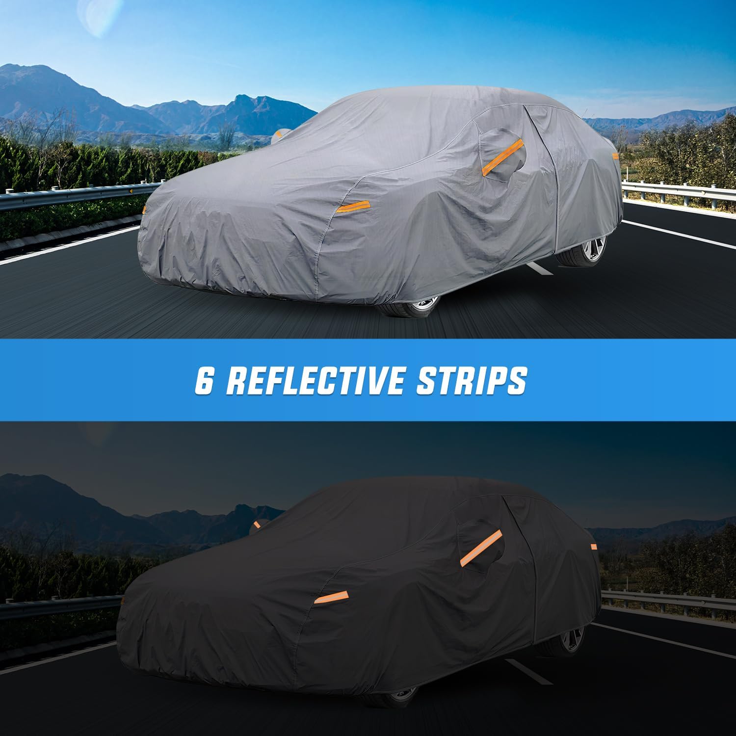 Universal Fit for Sedan-Length (194" to 208") Car Cover UV Protection Nilight