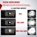 LED Fog Light Assembly Compatible with 2014 2015 2016 2017 2018 2019 2020 2021 Toyota Tundra Fog Lamps with DRL Clear Lens Driver and Passenger Side