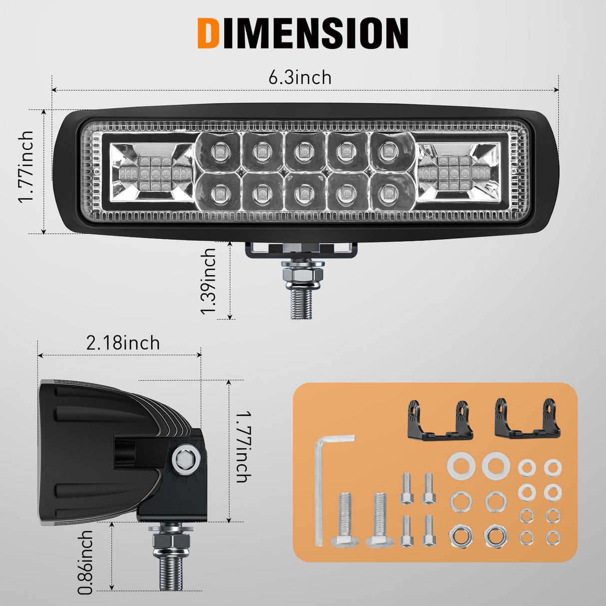 6 Inch Blue LED Light Pods 2 PCS 60W Flood Spot Combo Beam Off Road Driving Fog Fishing Hunting Emergency Safety Signal Deck Trailer Lighting for 12V 24V ATV UTV Pickup Truck Tractor Boat