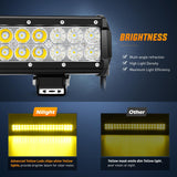 LED Light Bar 20 Inch 126W Spot Flood Combo Yellow Beam Off Road Lamp Fishing Hunting Emergency Deck Work Lighting for Trucks UTV Pick-up Van Boat Tractor
