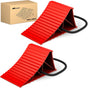 Wheel Chocks, Heavy Duty Wheel Stopper for Car, Truck, RV, Trailer, Caravan, Motorcycle, 8.7 Inch x 4.8 Inch x 4.2 Inch, 2-Pack(Red)