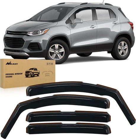 in Channel Window Deflectors for Chevrolet (Chevy) Trax 2014 2015 2016 2017 2018 2019 2020 2021 2022, Buick Encore 2013-2022 Window Rain Guards, Keep Rain Out & Reduce Wind Noise-4PCS