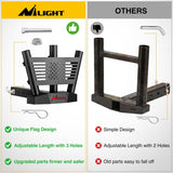 Triple Hitch Mount Flagpole Holder fits 2 Inch Receivers | Heavy Duty Metal Mount Kit Compatible with 0.87 to 1.38 Inch Diameter Flag Tube for Trucks SUV RV Pickup Camper Trailer Jeep