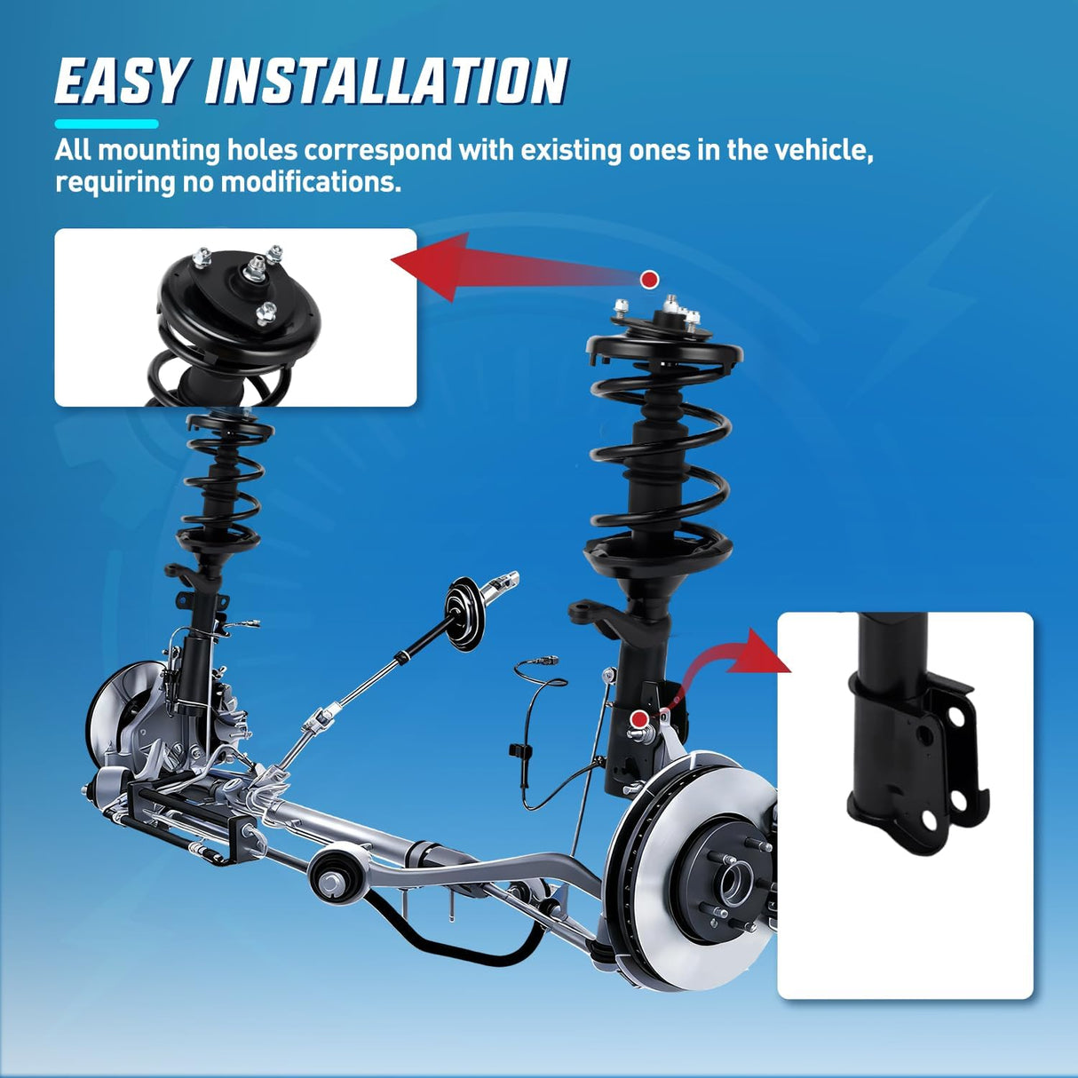 Front Struts Shocks Complete Assembly Kit Compatible with Honda CR-V CRV 2.4L 2002 2003 2004 2005 2006, Front Shock Absorber Strut Coil Spring Assembly Pair Replacement OE# 172144 172143, 2PCS