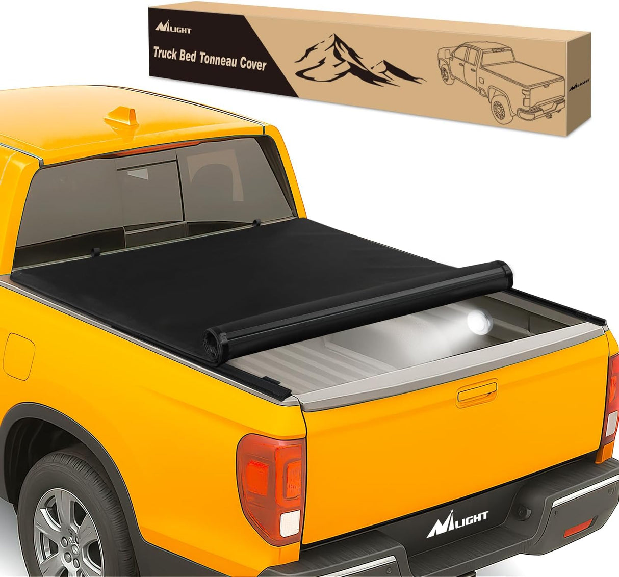 Soft Roll-Up Tonneau Cover Compatible with Honda Ridgeline 2017 2018 2019 2020 2021 2022 2023 2024 2025– 5ft Truck Bed Cover