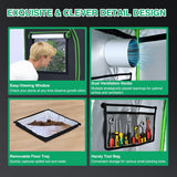 2x2 Grow Tent 24 Inchx24 Inchx48 Inch High Reflective Mylar Small Indoor Growing Tents 600D Oxford Cloth with Observation Window and Removable Floor Tray for Hydroponics Indoor Plants Fruit Flower Growing