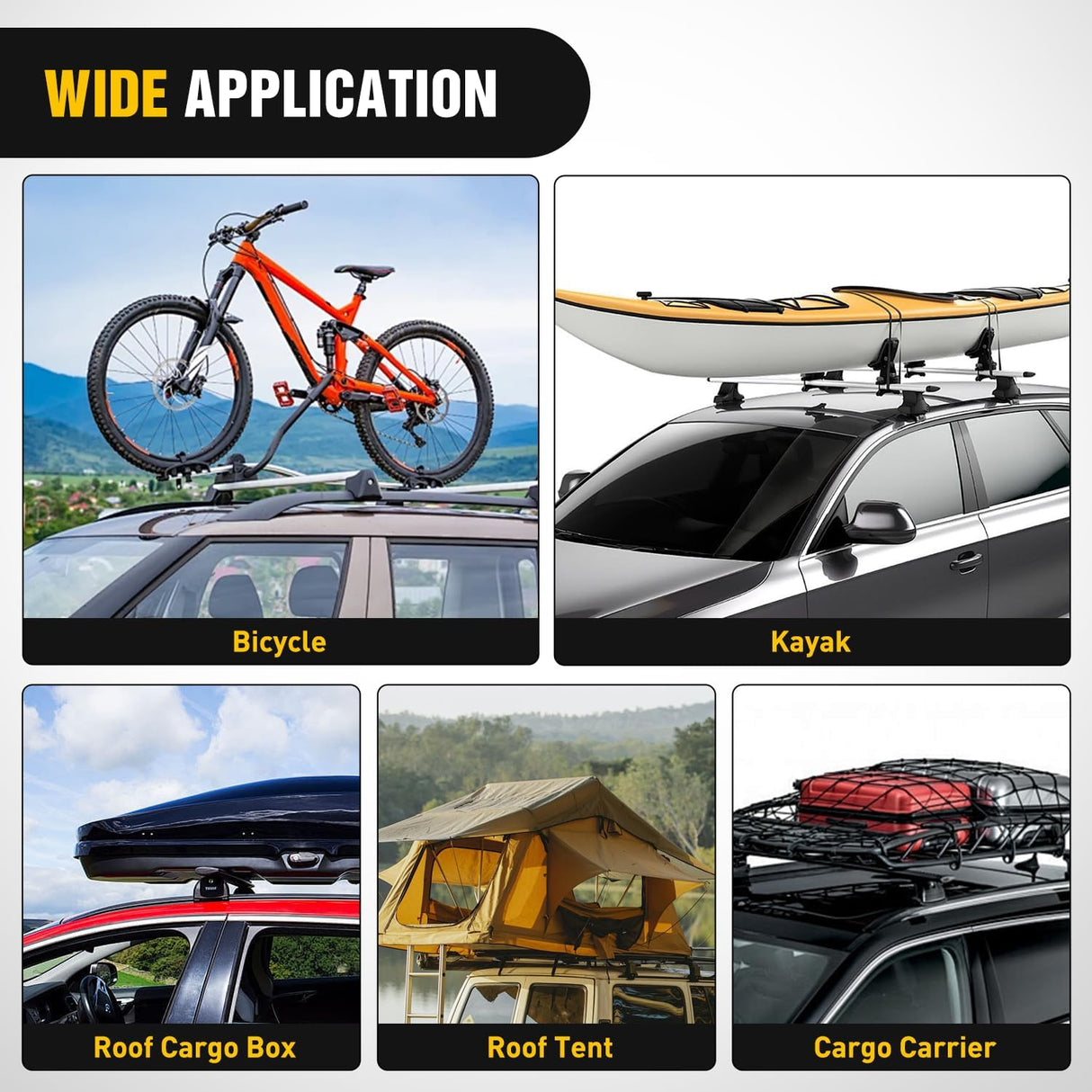 Roof Rack Cross Bars Compatible with 2018 19 20 2021 Chevy Traverse with Factory Side Rails,Adjustable Aluminum Less Wind Noise Car Crossbars for Cargo Carrier Luggage Box Kayak Tent Snowboard