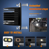 4PCS 42W Flush Mount LED Light Pods - Upgraded Spot Flood Combo Beam Driving, Work, Backup, Reverse, Grill Mount Light for Offroad 4x4 Truck SUV