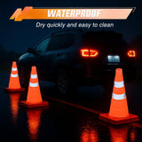 18 Inch Collapsible Traffic Safety Cone - Bright Orange Parking Cones with Reflective Collars for Roadside Emergency, Parking, Driving Practice