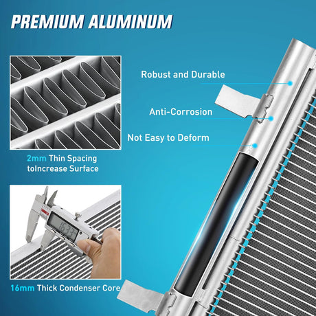 AC Condenser Fit for Chevrolet Malibu 2013 2014 2015 Impala 2014-2020 Cruze 2010-2015, Cadillac 2013-2019, Buick 2010-2017 Air Conditioning A/C Condenser w Receiver Drier Replace#3794,13267649