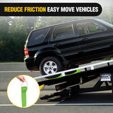 Combinable Tire Skates 4Pack – Rollback Tow Truck & Flatbed Carrier Accessories, Low Friction Skids for Locked Wheel Towing & Disabled Vehicle Recovery, 4000 lbs, Green