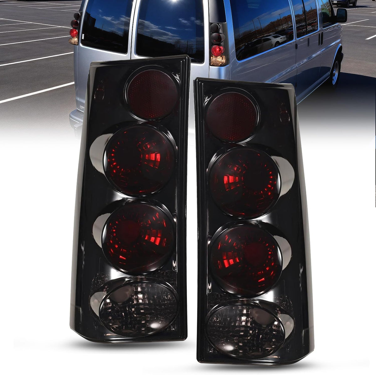 Taillight Assembly Compatible with 2003 2004 2005 2006 2007 2008 2009 2010 2011 2012 2013 2014 Chevy Express GMC Savana 1500 2003-2023 Chevrolet Express GMC Savana 2500 3500 Rear Tail Light