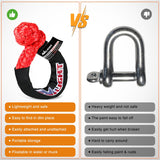 2PCS Synthetic Soft Shackle 1/2 Inch x 24 Inch & Recovery Ring Kit - 56,000 LBS Shackle Breaking Strength with 46,000 LBS MBS Snatch Pulley for 4x4 Truck SUV ATV UTV Off-Road Vehicle Extraction (Red)