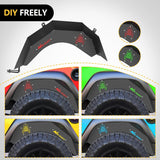 TJ Rear Inner Fender Liners Fit for 1997 1998 1999 2000 2001 2002 2003 2004 2005 2006 Jeep Wrangler TJ & LJ 2PCS Offroad Powder Coated Steel Splash Mud Guard Wheel Well Liner Covers