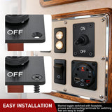 Heavy Duty Toggle Switch Waterproof 2 Pin 2 Position ON Off SPST 12V DC 30A with Mounting Panel and Weatherproof Cap Cover for Auto Car Marine Boat Automotive