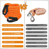 Kinetic Recovery Tow Rope Kit with 2 Soft Shackle 1-1/8inx30ftt Heavy Duty Offroad Tow Rope Snatch Strap Towing Strap kit 48,000LBS for UTV ATV SUV Truck Car Jeep Tractor