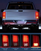 Taillight Assembly Compatible with 2009 2010 2011 2012 2013 2014 2015 2016 2017 2018 Dodge Ram 1500 2010-2018 Ram 2500 3500 Incandescent Type Upgrade LED Tail Lights Rear Brake Lamps