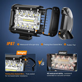 Led Pods 4Inch 60W Flood Spot Combo Off Road Driving Fog Light Bar Work Lighting for Truck Tractor Pickup Boat SUV ATV UTV 4WD Car 4x4 Van Camper Motorcycle Dirt Bike Golf Cart 12V 24V
