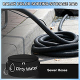 1 Pack RV Sewer Hose Storage Bag, Waterproof Black Bag with Dual Zipper Closure Handle Straps RV Storage & Organization for Sewer Fresh Water Hoses Electrical Cords Camper Tools Accessories