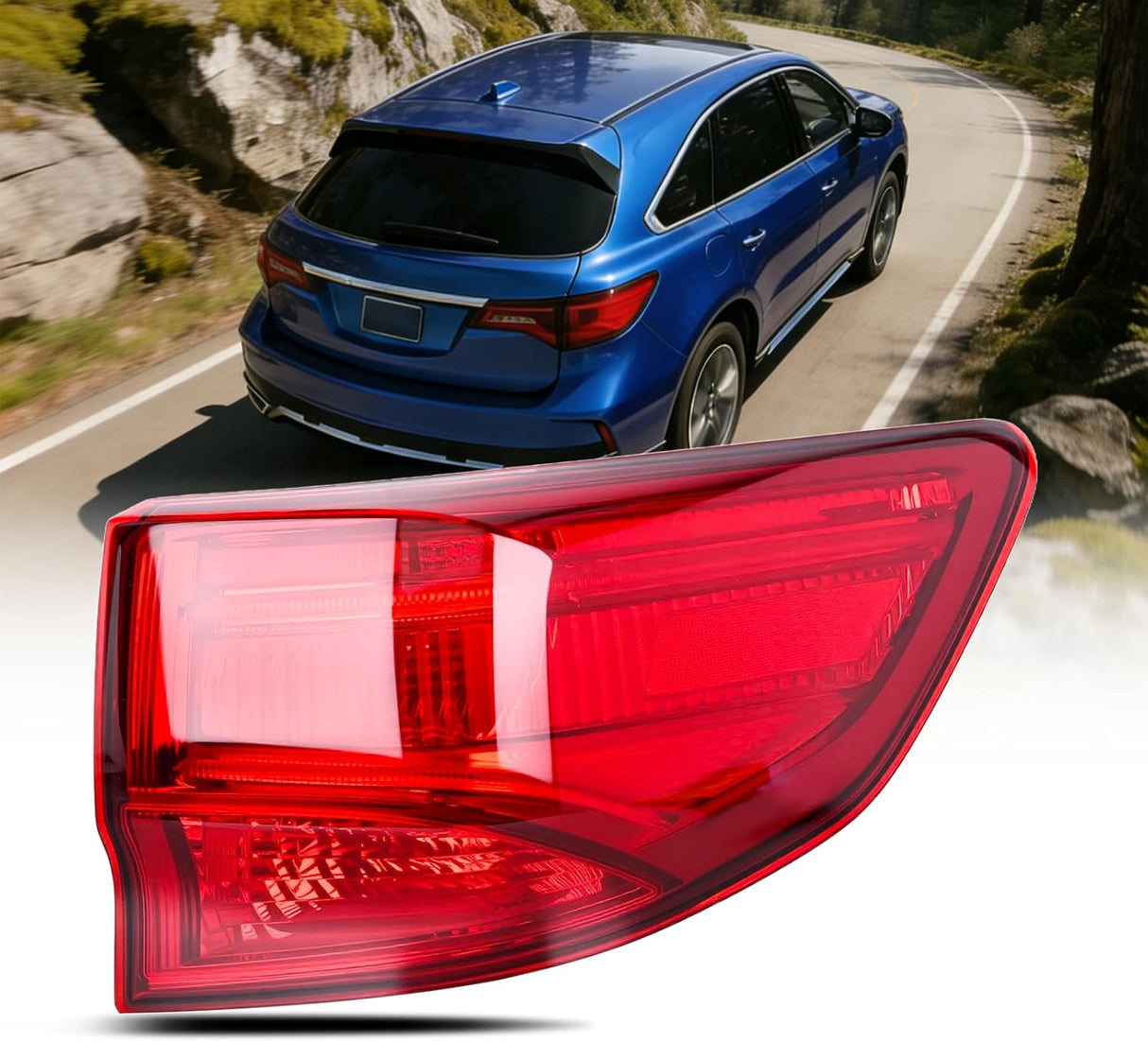 Taillight Assembly for 2014 2015 2016 2017 2018 2019 2020 Acura MDX | Tail Light OE Style Outer Rear Lamp Replacement Passenger Side