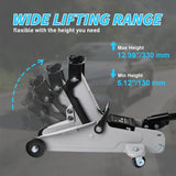 2 Ton Floor Jack, 4,000 lbs Hydraulic Trolley Car Jack with Safety Locking Pin, Portable Steel Service Jack with Storage Case, 5.1 Inch-13 Inch Lifting Range