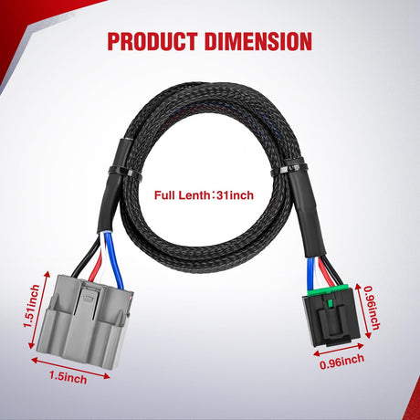 Wiring Harness Kit Brake Controller Wiring Harness Adapter for Select 2008-2014 Ford F-250 F-350 F-450 F-550 E-150 E-250 E-350 E-450 Econoline Super Duty RV Cutaway Expedition Lincoln Navigator