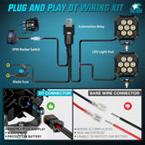 LED Pod Light 2 PCS 3.8 Inch 35 W 7 LED Square Hyper Spot Beam Offroad Driving Lights w/16 AWG Rocker Switch Wiring Harness Kit for Truck Motorbike Boat ATV UTV