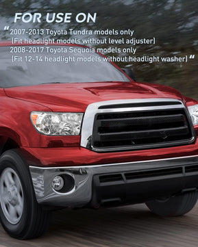2007-2013 Toyota Tundra 2008-2017 Sequoia Headlight Assembly Chrome Housing Amber Reflector Clear Lens Nilight