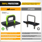 Trailer Hitch Tightener for 2 Inch Trailers Hitches Mount Anti Rattle Heavy Duty Steel with Rubber Cover Green U Bolt Matte Black Plate Electrophoresis Anti-Rust Triple Protective