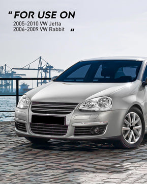 2005-2010 Volkswagen Jetta 2006-2009 VW Rabbit GTI Headlight Assembly Chrome Housing Clear Reflector Nilight