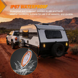 Trailer Tail Light 2PCS 5.9Inch Teardrop 35 LED Amber Chrome Bezel Marker Clearance Brake Turn Signal Running Taillight IP67 Waterproof for Trailer Truck Pickup Camper RV