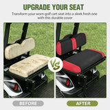 Golf Cart Rear Seat Cover 1PC Red Black Club Car EZGO Yamaha | Breathable Sandwich Mesh Sun Scratch Resistant Washable No Staple Fits Aftermarket Rear Seats for Club Car EZGO Yamaha