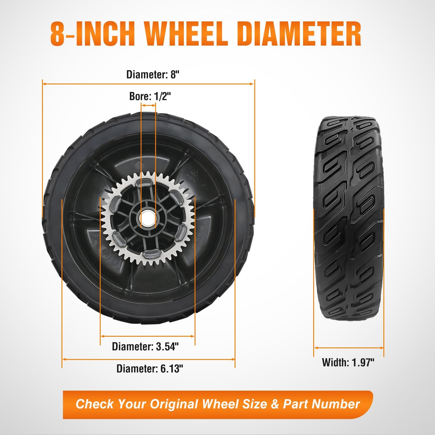 Nilight Lawn Mower Wheels Replacement Assembly - Thumbnail 3