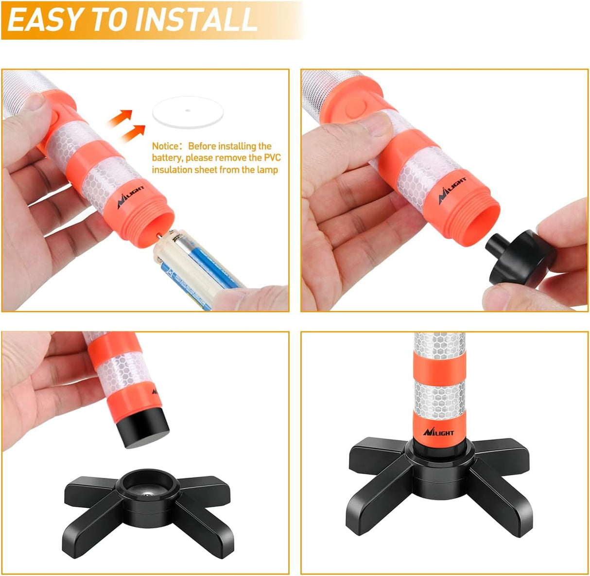 LED Emergency Roadside Kit for Car,Magnetic Base, Detachable Stand, Solid Storage Case,Use for Car Truck Beacon Safety Strobe Light Warning Alert-2 Pack