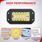 Flush Mount LED Light Pods 2PCS 6 Inch 39W Amber White 3 Lighting Modes Fog Lights Spot Flood Beam with Dual Control 18AWG Wiring Harness for Truck Pickup Golf Cart UTV ATV SUV Boat 4x4 Car