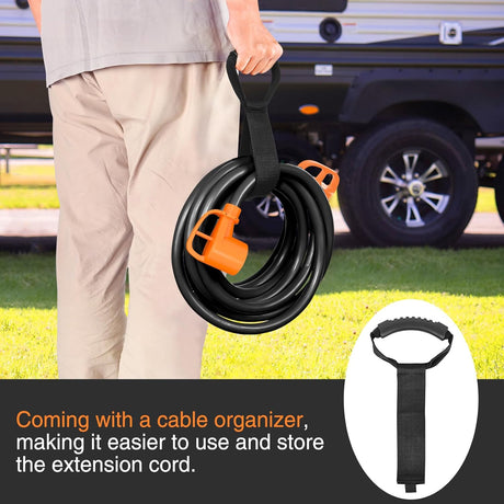 15FT 50 Amp RV Extension Cord with Adapter 15Amp to 50Amp 250V Heavy Duty 6/3+8/1 Gauge Pure Copper STW Wire UL ETL Listed 4 Prong 14-50P 14-50R Weatherproof Suit for Generators Camper