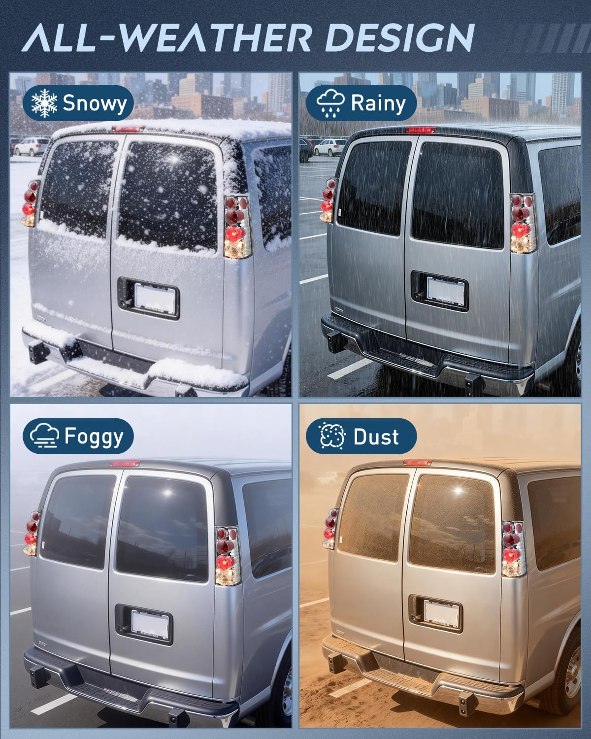 Taillight Assembly Compatible with 2003 2004 2005 2006 2007 2008 2009 2010 2011 2012 2013 2014 Chevy Express GMC Savana 1500 2003-2023 Chevrolet Express GMC Savana 2500 3500 Rear Tail Light