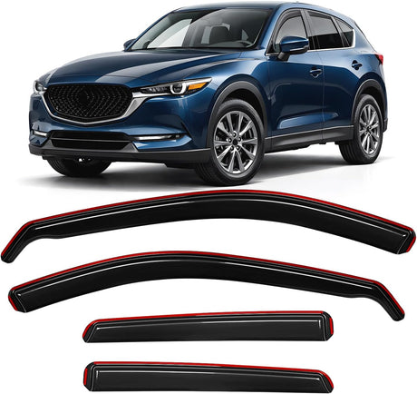 in-Channel Rain Guards for Mazda CX-5 2017-2026, Smoke Tinted Vent Visors, Durable Window Deflectors for Fresh Air Circulation, 4PCS