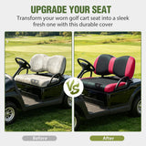 Golf Cart Front Seat Cover 1PC Red Black Yamaha Drive G29 Drive2 | Breathable Sun Scratch Resistant Washable No Staple Fits 2007-2016 Yamaha G29 2017-2026 Drive2 2004-2019 Club Car Precedent