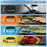 4 Pack RV Hose Storage Bag, Waterproof Utility Bag with Drawstring Mesh Top RV Storage and Organization Bags Container for Sewer, Fresh Water Hoses Electrical Cords Camper Tools Accessories