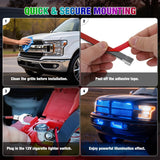 4PCS 12 Inch RGB LED Grille Light Strips with Wireless Remote Control | 72 LEDs Multi Color Exterior Lighting Kit DIY Sound Active Function Music Mode for Cars Van SUV Truck