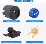 2-5/16 Inch Trailer Lock Heavy Duty Anti-Theft Trailer Hitch Locks Fit for 2 5/16 Inch Ball Coupler Safety Chains Trailer Tongue Lock Set with Key Pry-Resistant Brass Core for Trailer Boat RV